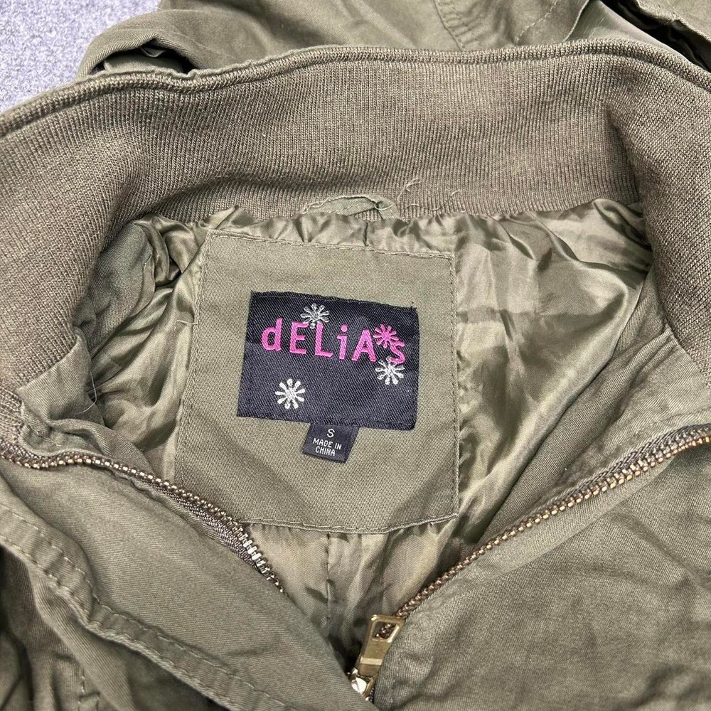 Delia's military green belted zip jacket size small - Picture 2 of 6